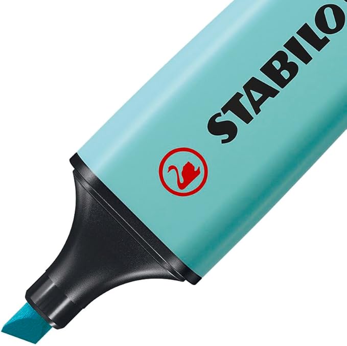 STABILO Highlighter BOSS ORIGINAL Pastel, Set of 6, Milky Yellow, Creamy Peach, Pink Blush, Lilac Haze, Hint of Mint, Turquoise