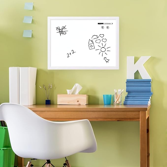 Quartet Magnetic Dry Erase White Board, 17" x 23" Whiteboard, White Frame (MDW1723W-AZS)