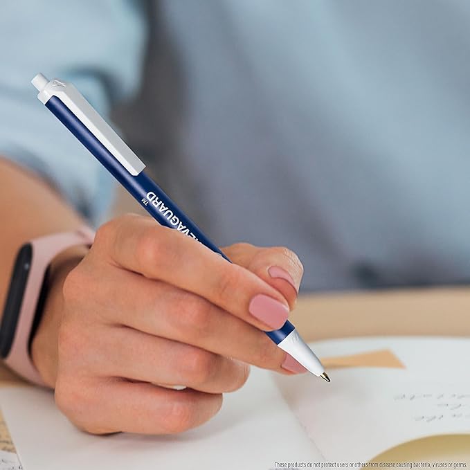 BIC PrevaGuard Clic Stic Ballpoint Pen Contains Built-in Protection On the Pen To Suppress Bacteria Growth, 12-Count