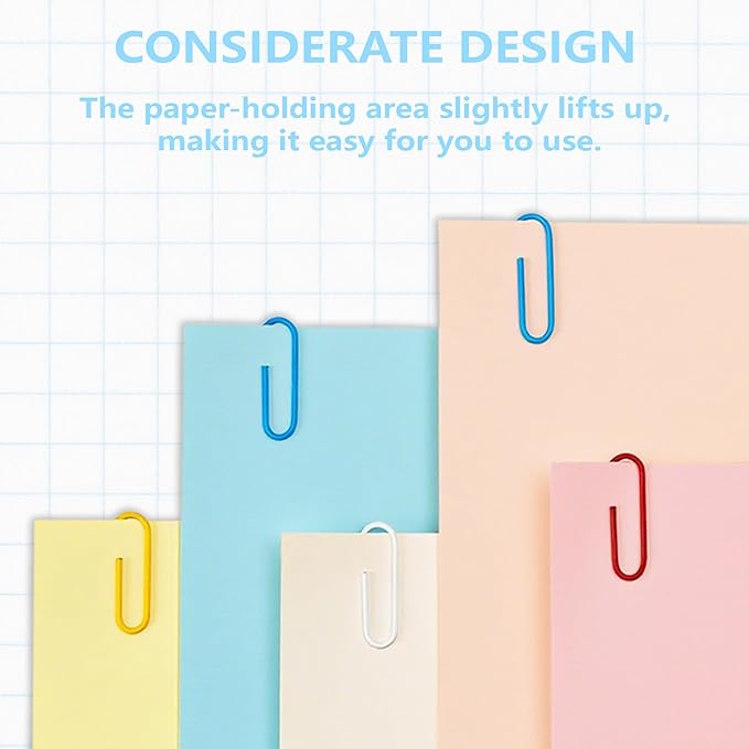 Paper Clips, 100-PCS PaperClips Assorted Sizes, 8 Colored Paper Clips Medium, Binder Clips Paperclips Assorted Sizes Set for Home School Office Supplies (100, Medium)