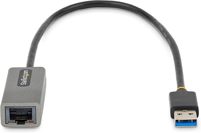 USB to Ethernet Adapter, USB 3.0 to 10/100/1000 Gigabit Ethernet LAN Adapter, 11.8in/30cm Attached Cable, USB to RJ45 Adapter