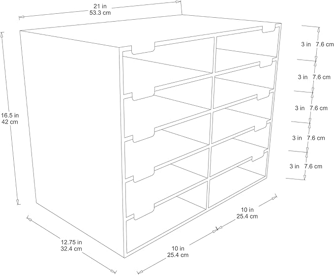 Classroom Keepers Sturdy Cardboard Mailbox, 10-Slot, Blue, 16-5/8"H x 21" W x 12-7/8"D, 1 Unit