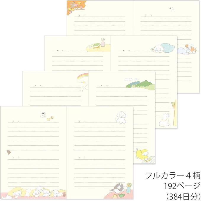 Midori 12885006 Diary, Dog Pattern