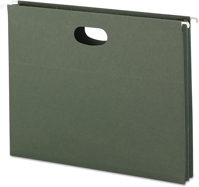 Smead Hanging File Pocket with Full-Height Gusset, 1-3/4" Expansion, Letter Size, Standard Green, 25 per Box (64218)