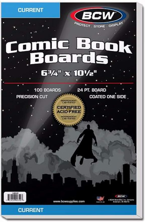 BCW Starter Comic Book Storage Kit | Storage Box, Partitions, Resealable Acid-Free Bags, Comic Backing Boards | Organize Modern Comics | Heavy Duty Comic Bags and Boards | Comic Collectors Essential