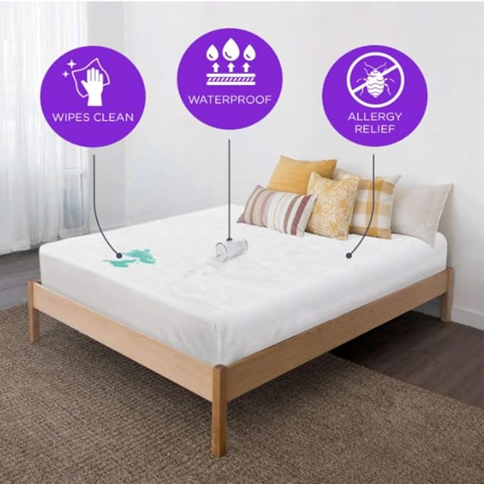 BLISSFORD Plastic Mattress Protector - Heavy Duty, Fitted Vinyl - Plastic Mattress Cover Full, Rubber Sheets for Bedwetting Adult or Child, 100% Waterproof Sheets Full Size