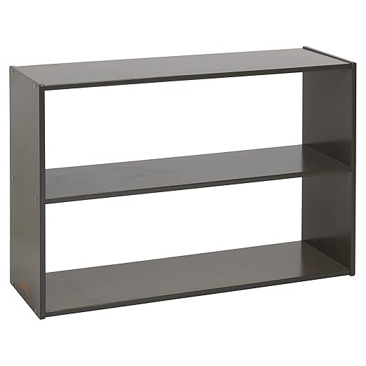 ECR4Kids Streamline 2-Shelf Double-Sided Storage Cabinet, 24in, Classroom Furniture, Grey Wash