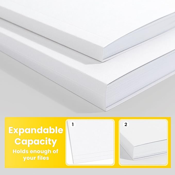 SUNEE File Folders, 18 Pack Manilla Folders 8.5 x 11, 1/3 Cut Tab for Easy Labeling and Organization, Durable Standard Paper for Home, Office, School Filing, White