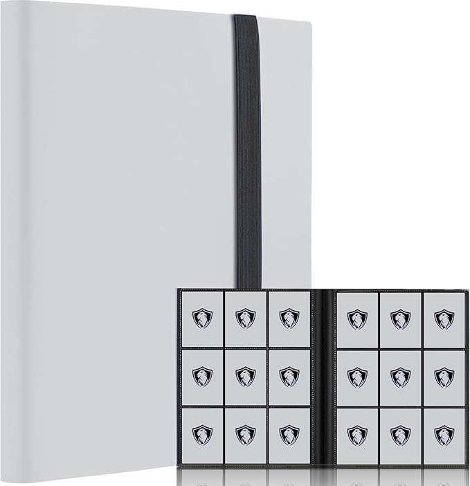 Card Binder, Premium Card Book for 360 Cards, Sturdy Card Album for Collectible Cards, Side-Loading Card Collection Folder for TCG, MTG, Other Game Cards, Sport Cards, White, TM10001-7