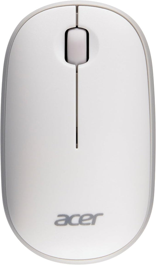 acer Computer Mouse Wireless, 2.4G Slim USB Wireless Mice with USB-A Receiver, 1600 DPI Optical, Laptop Mouse with Plug and Play for Right/Left Handed Users (for Chromebooks, Windows PC & Mac) White