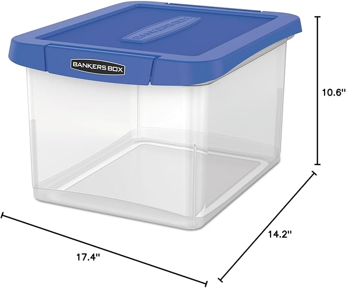 Fellowes Heavy Duty, Water Proof, Durable, Reinforced Corner, Comfortable Handle, Built-in Rail, Portable File Box (FEL0086201)