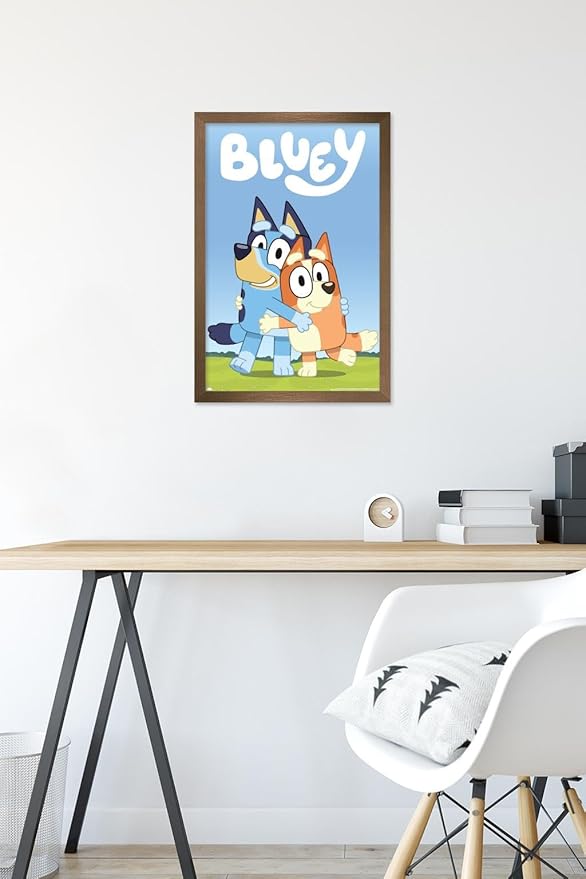 Bluey - Hug Wall Poster, 22.4L" x 14.7W", Bronze Framed Version