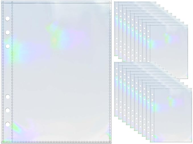 A5 Photocard Sleeves 20pcs Sheet Protectors 5.2'' x 7.5'' 1 Pocket Picture Card Insets Laser Clear PP Photo Album Refill Pages for 6 Ring Binder (Laser, A5-1Pocket)