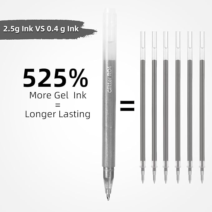 8 Neutral Palette Glitter Gel Pens Set, 1.0 mm Fine Point for Black Paper & White Paper, Large Capacity Pens for Journaling, Adult Coloring Books, Drawing, Note Taking, Highlighting