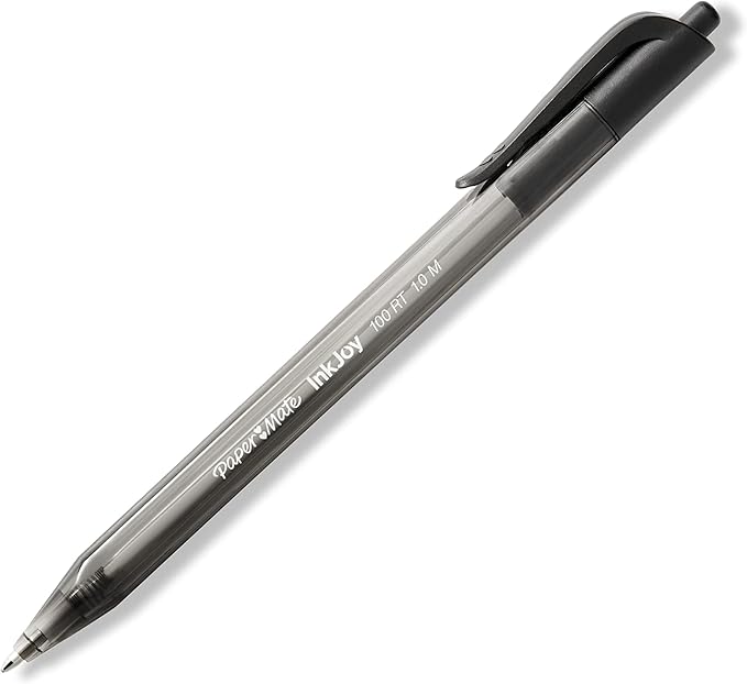 Paper Mate InkJoy 100RT Retractable Ballpoint Pens, Medium Point (1.0mm), Black, 20 Count