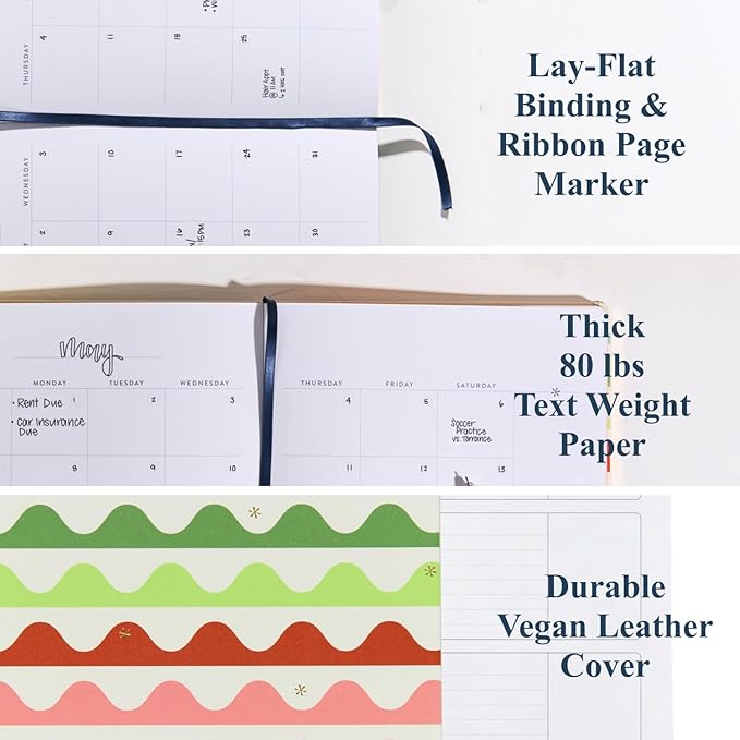 Erin Condren Undated Softbound Life Planner, 8” x 10” 12-Month Weekly & Monthly Planner Journal, Horizontal Layout, Soft Cover, Layflat Binding, Colorwave Cover Design, Neutral Interior Design