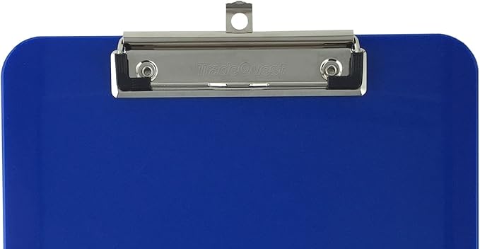 Trade Quest Plastic Clipboard Opaque Color Letter Size Low Profile Clip (Pack of 6) (Dark Blue)
