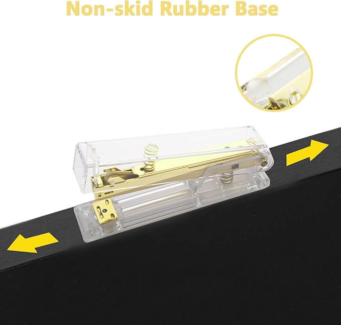 Gold Acrylic Stapler, Desktop Stapler, 25 Sheet Capacity, Includes 1000 Staples and Staple Remover