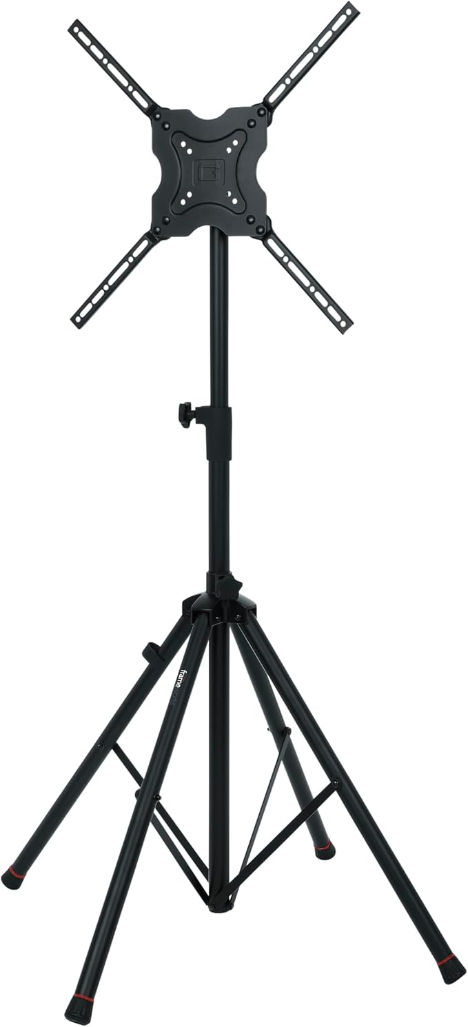 Gator Frameworks Deluxe Adjustable Quadpod LCD/LED TV Monitor Stand with Lift Piston, Fits Screens up to 65" (GFW-AV-LCD-25)