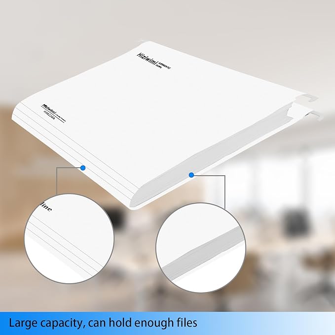 15 Pcs PP Hanging File Folders Letter Size,White Hanging Folders with Tabs,File Folders for Filing Cabinet Hanging Files for Bulky Files,Medical Charts,Office AMD School Desktop File Storage