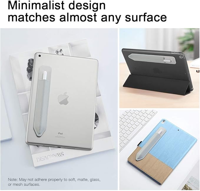 ESR Pencil Holder Compatible with Pencil (2nd/1st Generation) & Pencil (USB-C), Elastic Pocket, Stylus Pens Protected and Safe, Pouch Adhesive Sleeve Attached to Case for Stylus Pens, Silver Grey
