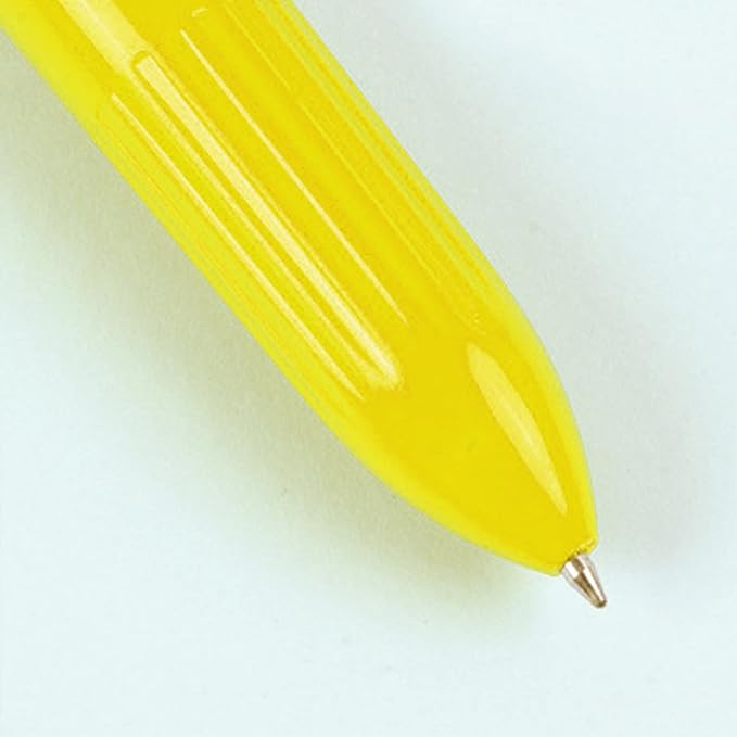 HeTaoCat Multicolor Pens 3 Pack 0.5mm 10-in-1 Retractable Ballpoint Pens - 10 Colors Transparent Barrel Ballpoint Pen for Office Supplies (Yellow)