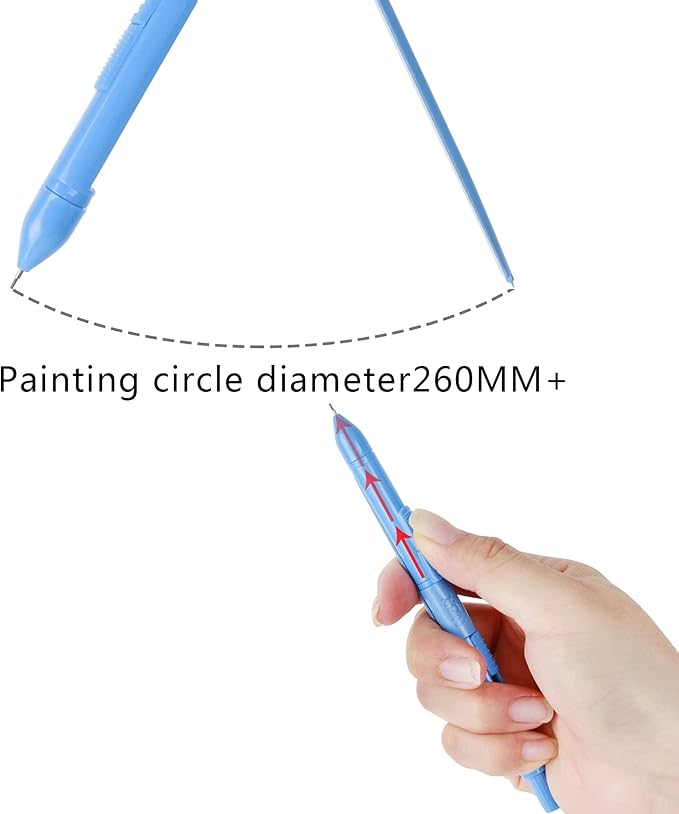 LABANCA 8 Pcs Compass Set with Protractor Rulers Pencil for Math Geometry (Compass Pen-Blue)