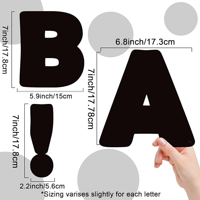 150 PCS Large 6" Bulletin Board Letters Set, Black Classroom Alphabet Cutout Letter for Bulletin Board Display Home School, A Great Helper to Inspire Students' Learning Interest