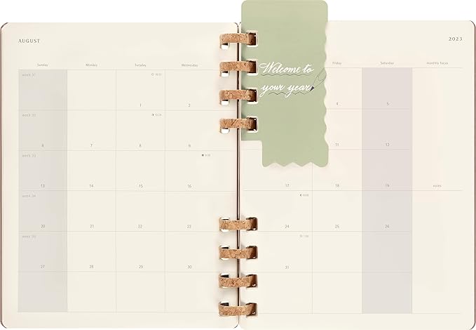 Moleskine 2024 Spiral Academic Planner, 12M, Extra Large, Crush Almond, Hard Cover (7.5 x 10)