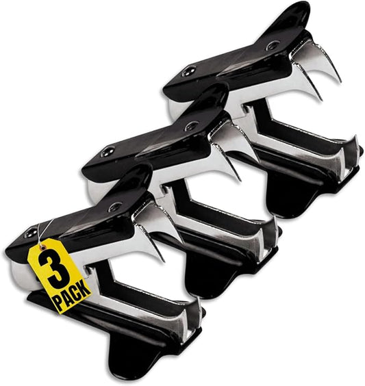 Always23 Staple Remover 3 Pack, Jaw Style- Effortlessly Remove Staples with Precision - Ergonomic Staple Puller Tool - Office and School Essential
