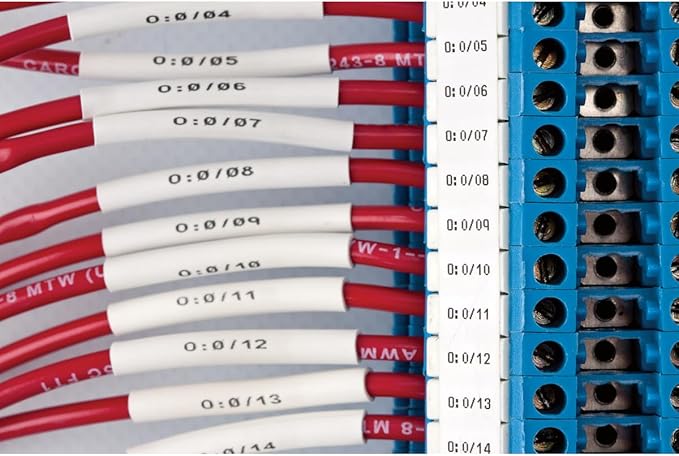 Brady Authentic (M5-250-1-342) PermaSleeve® Heat-Shrink Labels Polyolefin 0.439" H x 1" W Black on White 0.25" Dia, Cartridge of 80 Labels. for use with The BMP51 and M511 Label Printers