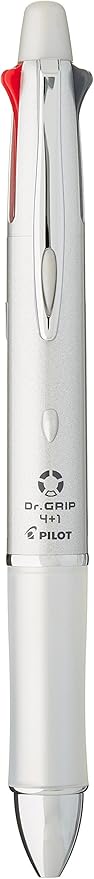 Pilot Mult Function Pen Dr. Grip 4+1, 0.7mm Acro Ink Ballpoint Pen, 0.5mm Mechanical Pencil, Silver (BKHDF1SF-SP)