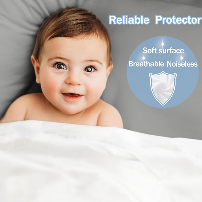 Twin Waterproof Mattress Protector - Noiseless, Breathable, Machine Washable Fitted Mattress Cover with Deep Pockets up to 5”-21”（Dark Grey）