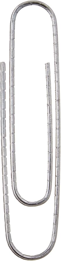 Amazon Basics Jumbo Size Office Paper Clips, Non-Skid, Silver, 1000 Count, 10 Packs of 100, A7072557