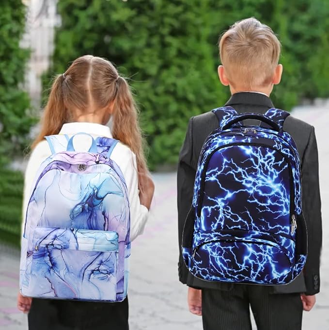 Meisohua School Backpack for Teens Girls Boys Backpack for Elementary Middle School Bookbag for Kids Backpack Lunch Bag Set