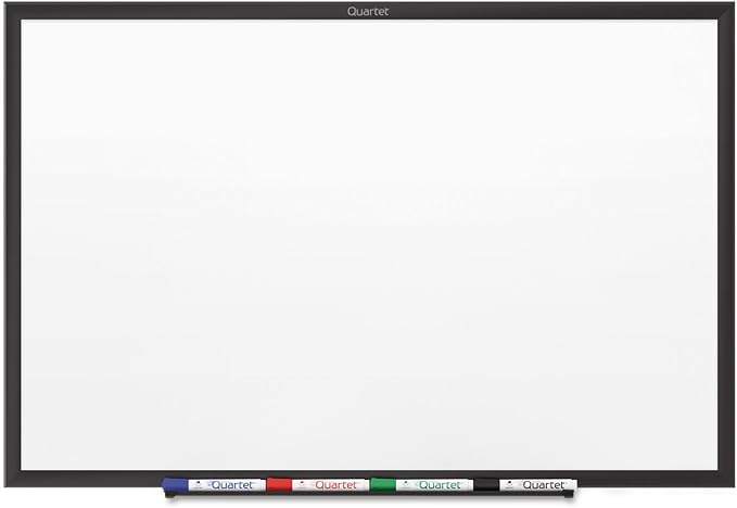 Quartet Magnetic Dry Erase White Board, 72"W x 48"H Whiteboard, Nano-Clean Surface Resists Ink Stains, Black Aluminum Frame (SM537B)