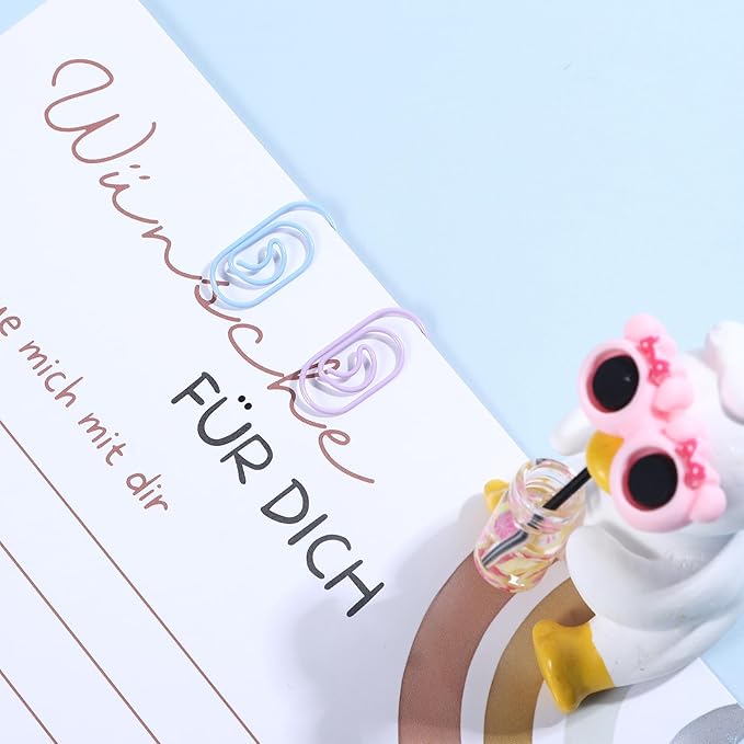 100 Pcs Moon Paper Clips Mini Moon Shaped Small Metal Journaling Clamps Color Decorative Paper Clips Cute for Women Document Note Sorting and Organizing