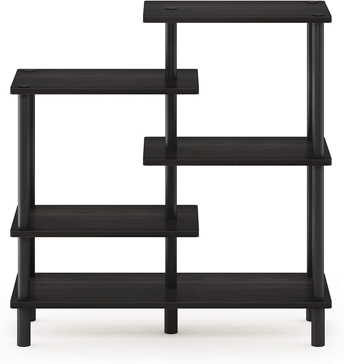 Furinno Turn-N-Tube 5-Tier Accent Display Rack, Espresso/Black