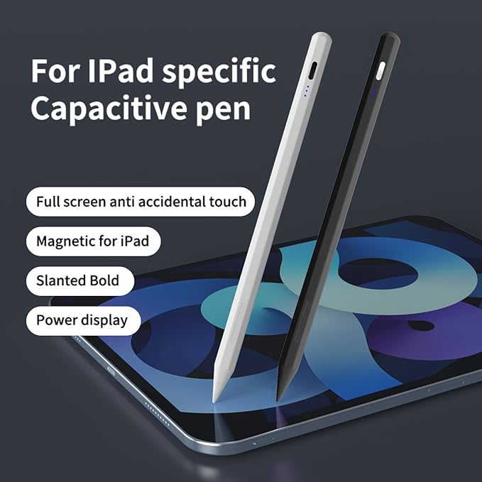 Stylus Pen for iPad 6th-11th Generation,Fast Charge Apple iPad Stylus Pencil with Palm Rejection,Compatible with 2018-2025 i Pad 6/7/8/9/10 Gen, Pro 13"/12.9"/11"/M4, Air 3/4/5/M2, Mini 5/6