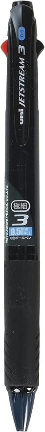 Uni Ballpoint Pen Jetstream 3 Color Black, Red, Blue Ink 0.5mm, Transparent Black (SXE340005T.24)