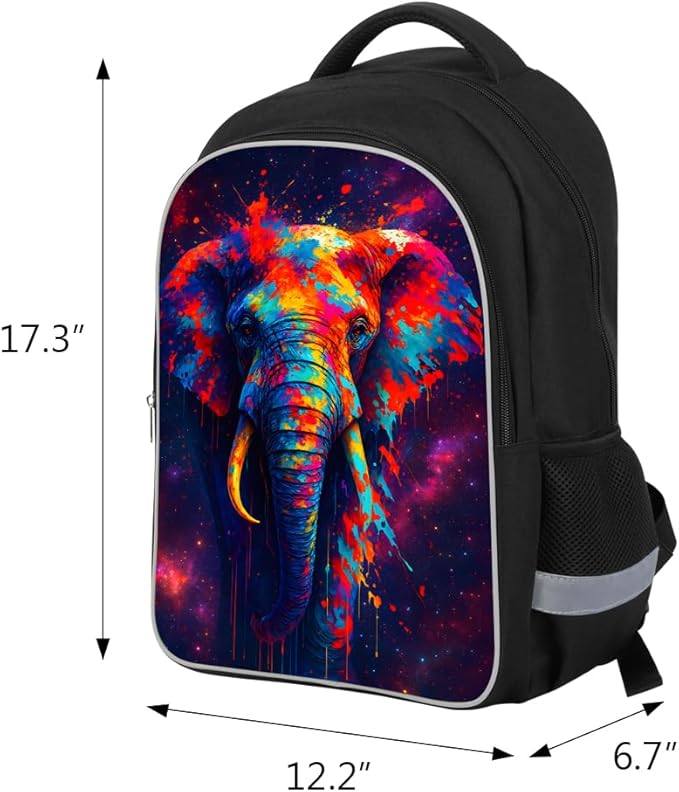 School Backpack for Boys 17" Boys Backpack for Kids Children Teens Elementary Middle School - Students Bookbag Ages 6-18 Travel Back Pack Elephant