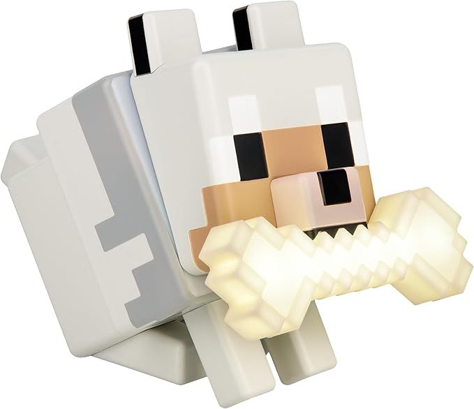 Paladone Minecraft Wolf GloBuddies 3D Colour Changing Light, Officially Licensed LED Night Lamp, Tap to Change Colour, Gaming Merchandise, Battery Powered