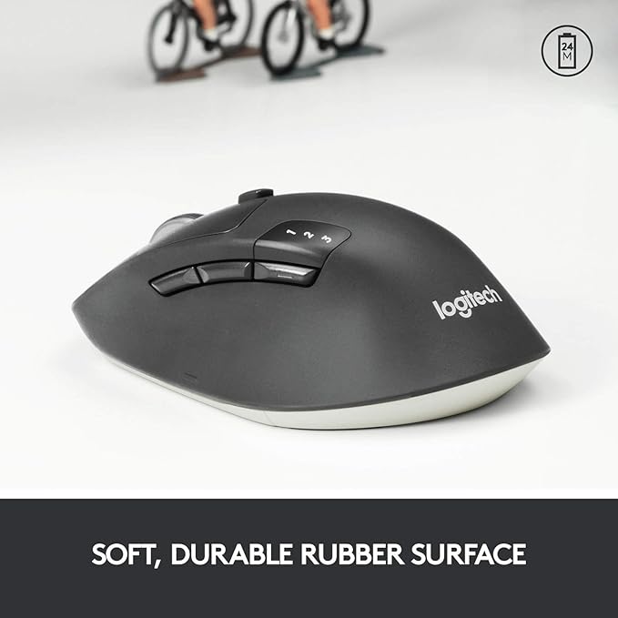 Logitech M720 Triathlon Bluetooth Wireless Optical Mouse with Unifying Receiver (Renewed)