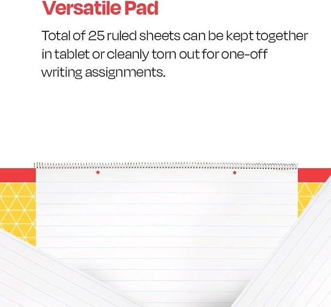 School Smart Chart Tablet, 24 x 16 Inches, 1 Inch Rule, 25 Sheets