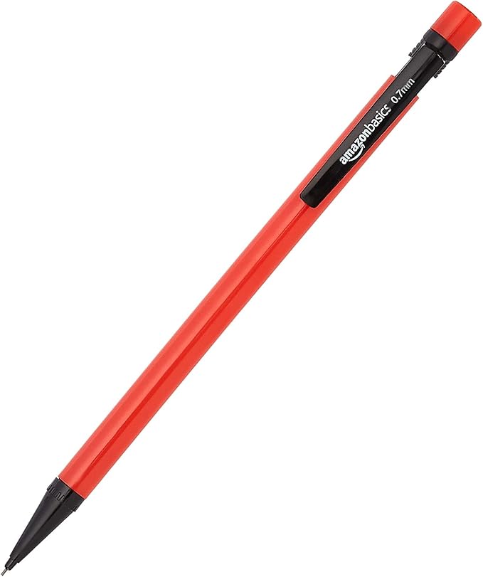 Amazon Basics Mechanical Pencils 0.7mm for Writing, Drawing, School and Office Supplies, with Eraser, Multicolor, 48-Pack