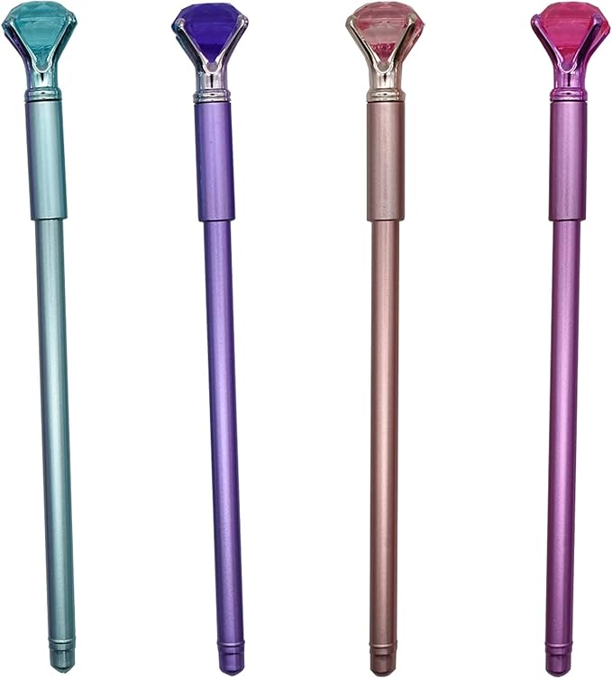 Maydahui 12 PCS Big Diamond Gel Pen Crystal Bling Pens Black Ink for Girls School Office Supplies