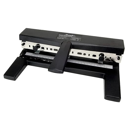 Swingline 3 Hole Punch Heavy Duty, 40 Sheet Capacity Three Hole Puncher 3 Ring, Adjustable 2-7 Hole Paper Punch, Black (74440)