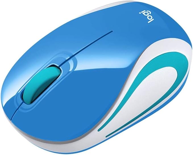 Logitech Wireless Mini Mouse M187 Ultra Portable,1000 DPI Optical Tracking, 3-Buttons, PC/Mac/Laptop - Palace Blue