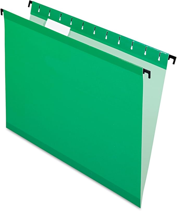 Pendaflex SureHook Reinforced Hanging Folders, Legal Size, Bright Green, 1/5 Cut, 20/BX (6153 1/5 BGR)