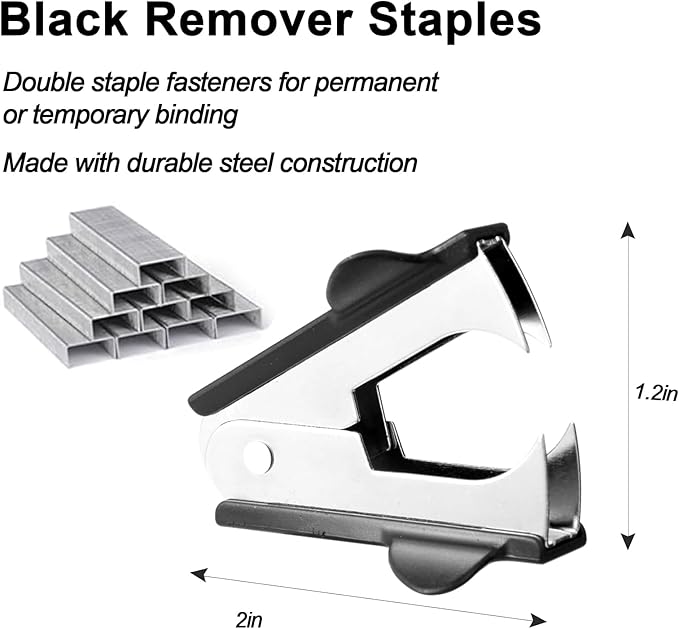 Black Modern Office Stapler, 25 Sheet Capacity, Automatic, Includes 1000 Staples and Staple Remover